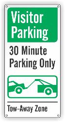 Visitor Parking - 30 Minute Parking Only - Tow Away Zone