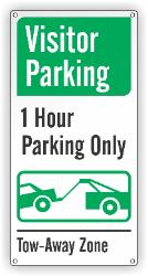 Visitor Parking - 1 Hour Parking Only - Tow Away Zone